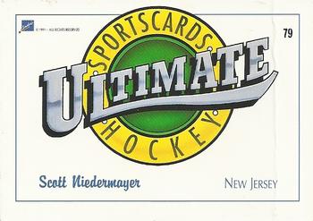 1991 Ultimate Draft #79 Scott Niedermayer Back