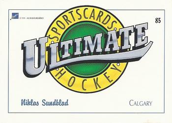 1991 Ultimate Draft #85 Niklas Sundblad Back
