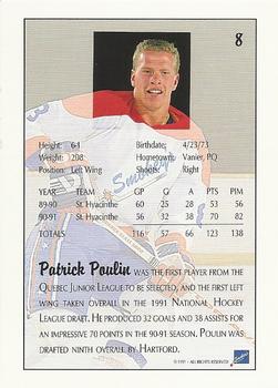 1991 Ultimate Draft #8 Patrick Poulin Back