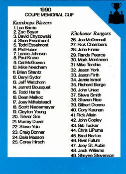 1990 7th Inning Sketch Memorial Cup (CHL) #100 Checklist Front