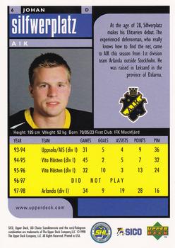 1998-99 UD Choice Swedish #6 Johan Silfwerplatz Back