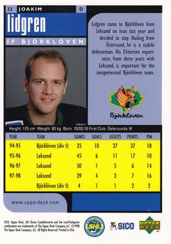 1998-99 UD Choice Swedish #22 Joakim Lidgren Back