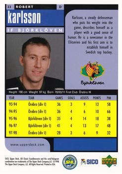 1998-99 UD Choice Swedish #23 Robert Karlsson Back