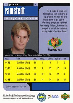1998-99 UD Choice Swedish #29 Johan Ramstedt Back