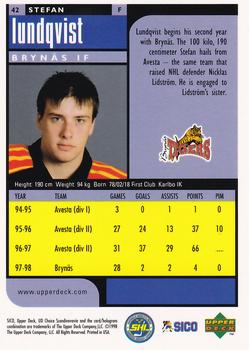 1998-99 UD Choice Swedish #42 Stefan Lundqvist Back