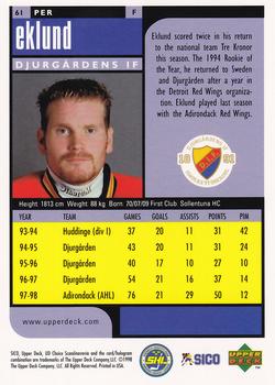 1998-99 UD Choice Swedish #61 Per Eklund Back
