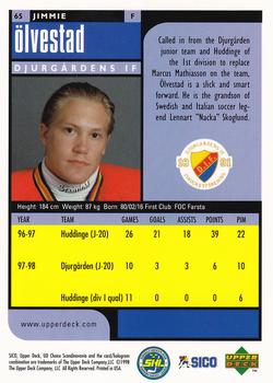 1998-99 UD Choice Swedish #65 Jimmie Olvestad Back