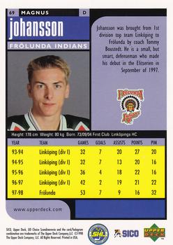 1998-99 UD Choice Swedish #69 Magnus Johansson Back