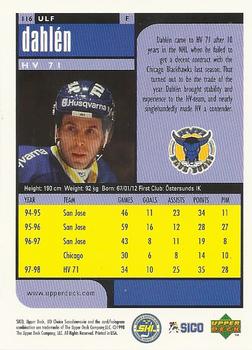 1998-99 UD Choice Swedish #116 Ulf Dahlen Back