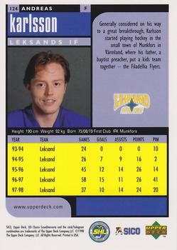 1998-99 UD Choice Swedish #124 Andreas Karlsson Back