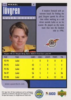 1998-99 UD Choice Swedish #142 Mikael Lovgren Back