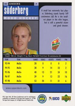 1998-99 UD Choice Swedish #181 Anders Soderberg Back