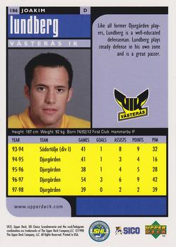 1998-99 UD Choice Swedish #186 Joakim Lundberg Back