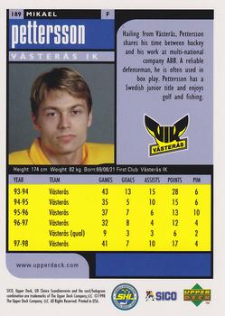 1998-99 UD Choice Swedish #189 Mikael Pettersson Back