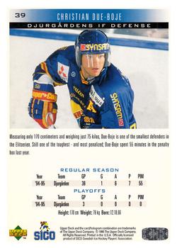 1995-96 Upper Deck Swedish Elite #39 Christian Due-Boje Back