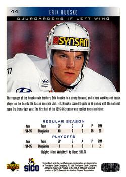 1995-96 Upper Deck Swedish Elite #44 Erik Huusko Back