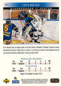 1995-96 Upper Deck Swedish Elite #51 Espen Knutsen Back