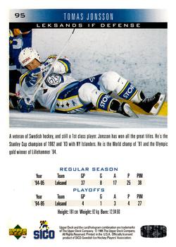 1995-96 Upper Deck Swedish Elite #95 Tomas Jonsson Back