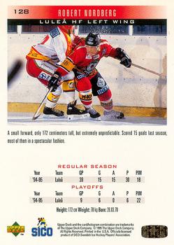 1995-96 Upper Deck Swedish Elite #128 Robert Nordberg Back