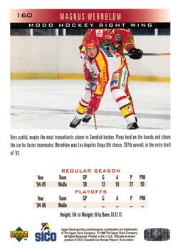 1995-96 Upper Deck Swedish Elite #160 Magnus Wernblom Back