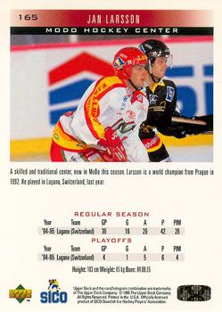1995-96 Upper Deck Swedish Elite #165 Jan Larsson Back