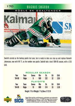 1995-96 Upper Deck Swedish Elite #170 Magnus Swärdh Back
