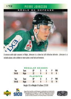 1995-96 Upper Deck Swedish Elite #172 Pierre Johnsson Back