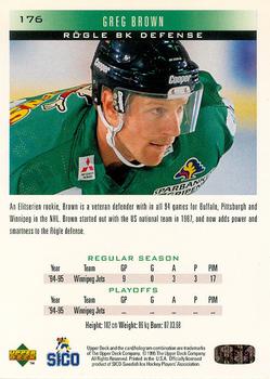 1995-96 Upper Deck Swedish Elite #176 Greg Brown Back