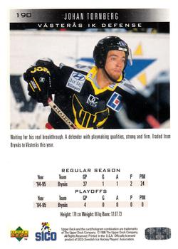 1995-96 Upper Deck Swedish Elite #190 Johan Tornberg Back