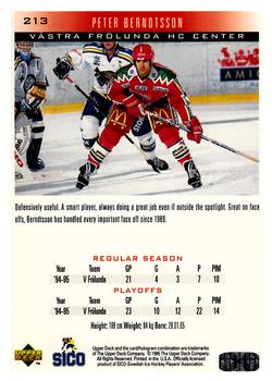 1995-96 Upper Deck Swedish Elite #213 Peter Berndtsson Back