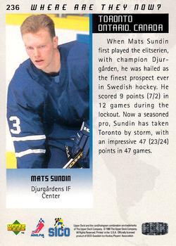 1995-96 Upper Deck Swedish Elite #236 Mats Sundin Back
