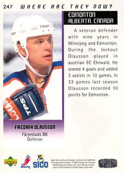 1995-96 Upper Deck Swedish Elite #247 Fredrik Olausson Back