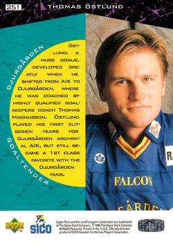 1995-96 Upper Deck Swedish Elite #251 Thomas Östlund Back