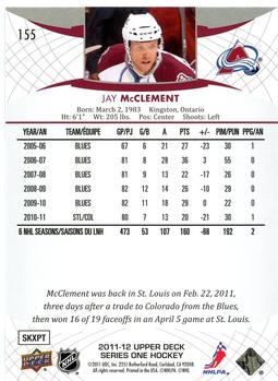 2011-12 Upper Deck #155 Jay McClement Back