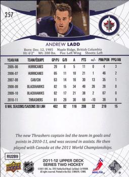 2011-12 Upper Deck #257 Andrew Ladd Back