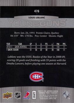 2011-12 Upper Deck #476 Louis Leblanc Back