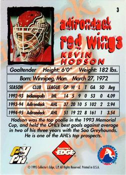 1995-96 Edge Ice #3 Kevin Hodson Back