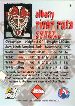 1995-96 Edge Ice #9 Corey Schwab Back