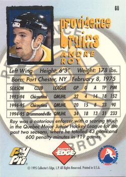 1995-96 Edge Ice #60 Andre Roy Back