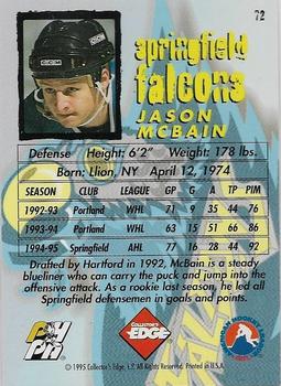 1995-96 Edge Ice #72 Jason McBain Back