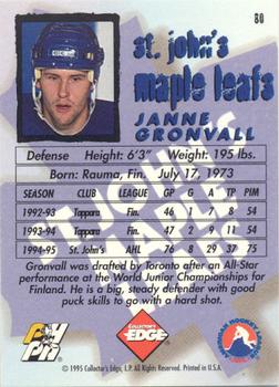 1995-96 Edge Ice #80 Janne Gronvall Back