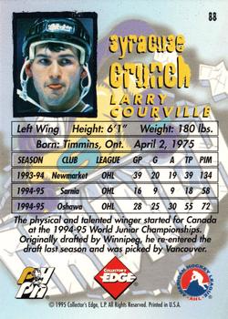 1995-96 Edge Ice #88 Larry Courville Back
