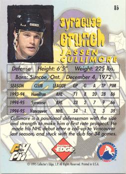 1995-96 Edge Ice #89 Jassen Cullimore Back