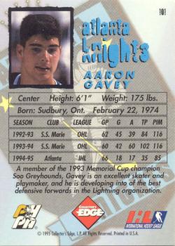 1995-96 Edge Ice #101 Aaron Gavey Back