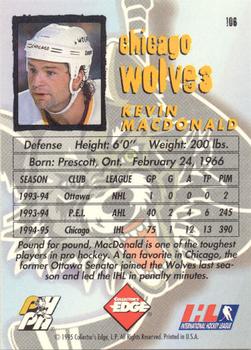 1995-96 Edge Ice #106 Kevin MacDonald Back