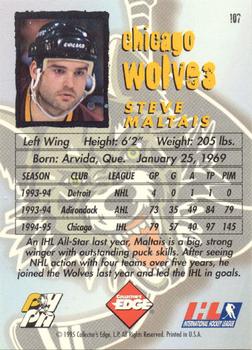 1995-96 Edge Ice #107 Steve Maltais Back