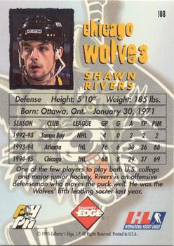 1995-96 Edge Ice #108 Shawn Rivers Back