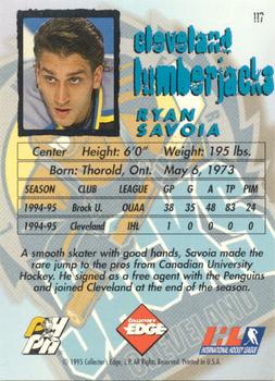 1995-96 Edge Ice #117 Ryan Savoia Back