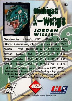 1995-96 Edge Ice #143 Jordan Willis Back