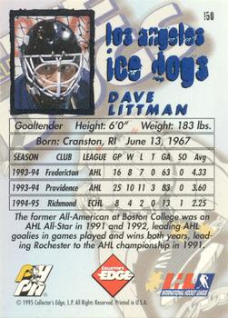 1995-96 Edge Ice #150 David Littman Back